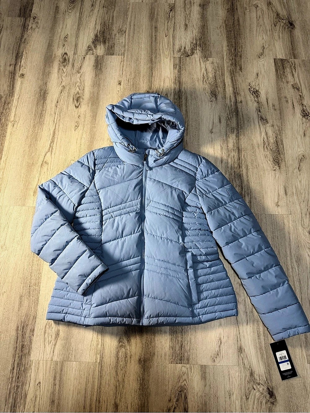 Tommy Hilfiger Packable Chevron Puffer Jacket with Hood Blue